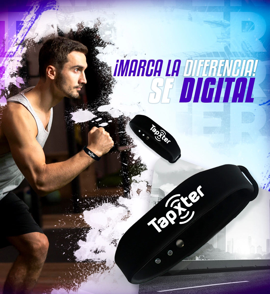 deportista con pulsera tapxter